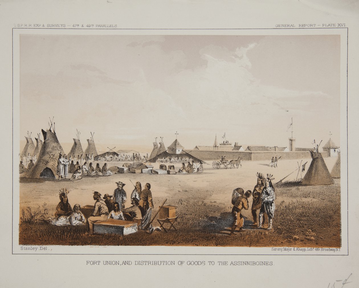Fort Union and Distribution of Goods to the Assinniboines by American School