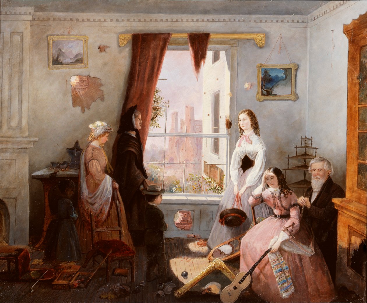 Fredericksburg Family in a War Torn House by American School