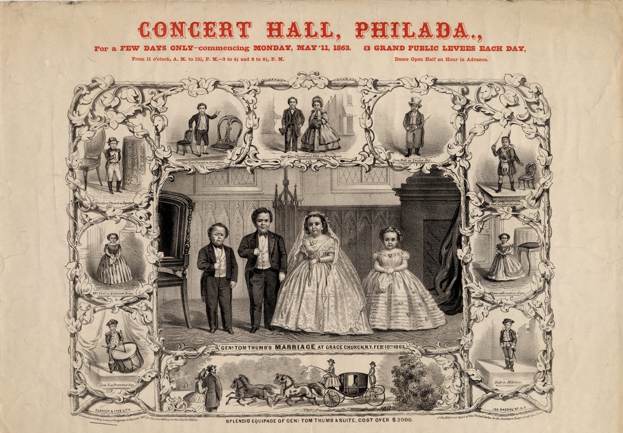 Gen. Tom Thumb and wife, Com. Nutt and Miss Minnie Warren, pub. by Currier & Ives, 1863 by American School