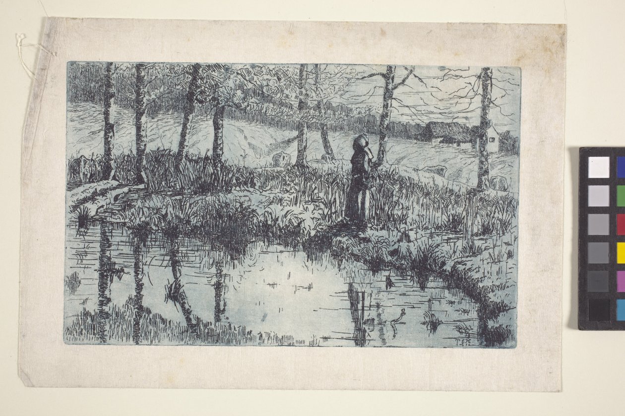 Girl By Pond by American School