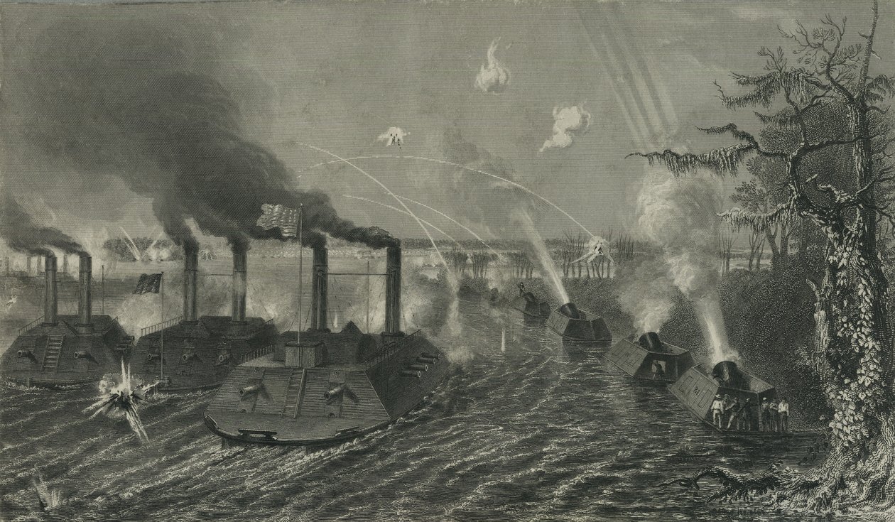 Gun and Mortar Boats on the Mississippi, c.1878 by American School
