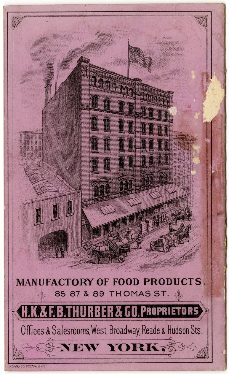 H.K. & F.B. Thurber & Co. Trade Booklet, Verso by American School