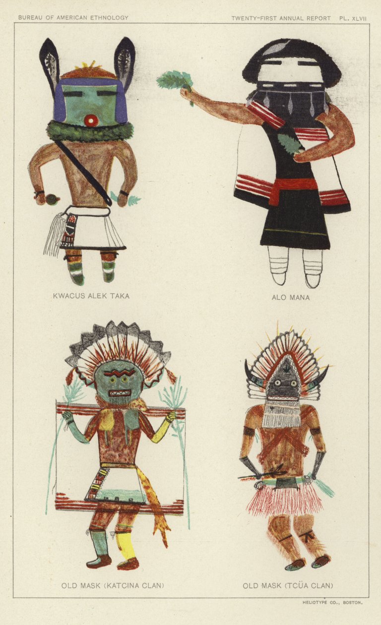 Kwacus Alek Taka, Alo Mana, Old Mask (Katcina Clan), Old Mask (Tcua Clan) by American School