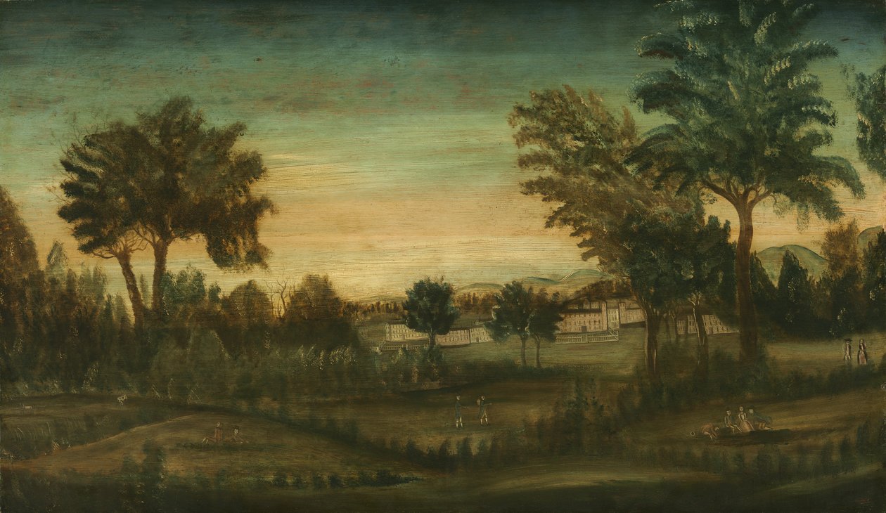 Landscape with Buildings, late 18th century by American School