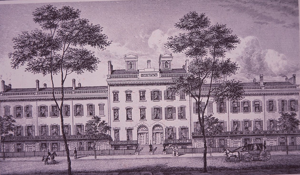 LeRoy Place in 1831, part of what is now Bleecker Street in Greenwich Village by American School