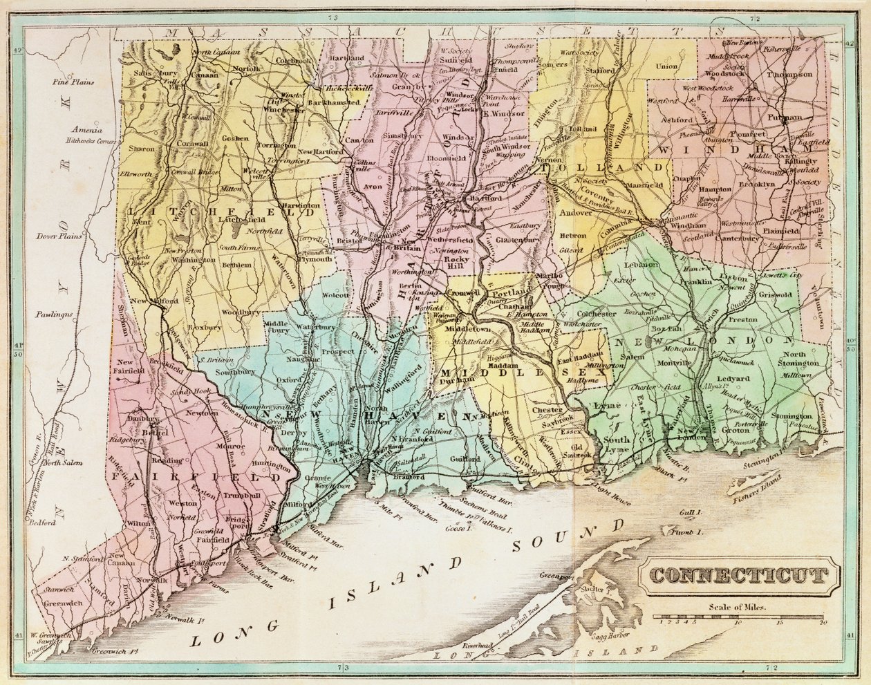 Map of Connecticut, from 