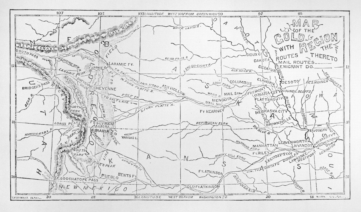 Map of the Gold Region, Published in The Weekly by American School