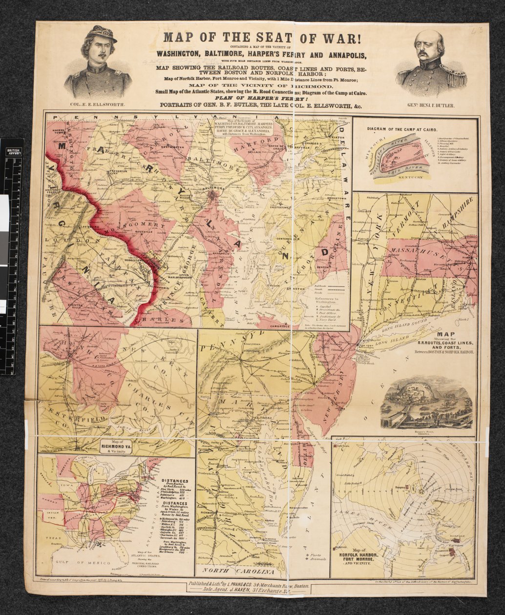 Map of the Seat of War. Containing a Map of the vicinity of Washington, Baltimore, Harper