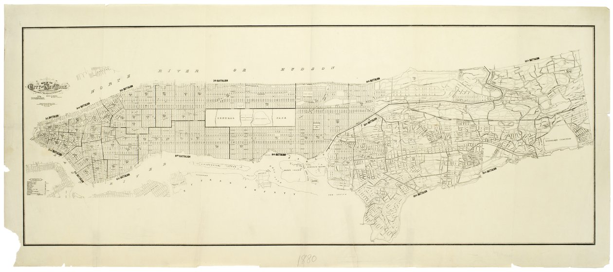Map of the city of New York, made under the direction of the Commissioners of the Metropolitan Fire Department, showing the location of buildings in the possession and use of the Metropolitan Fire Department and of the Metropolitan Police Department by American School