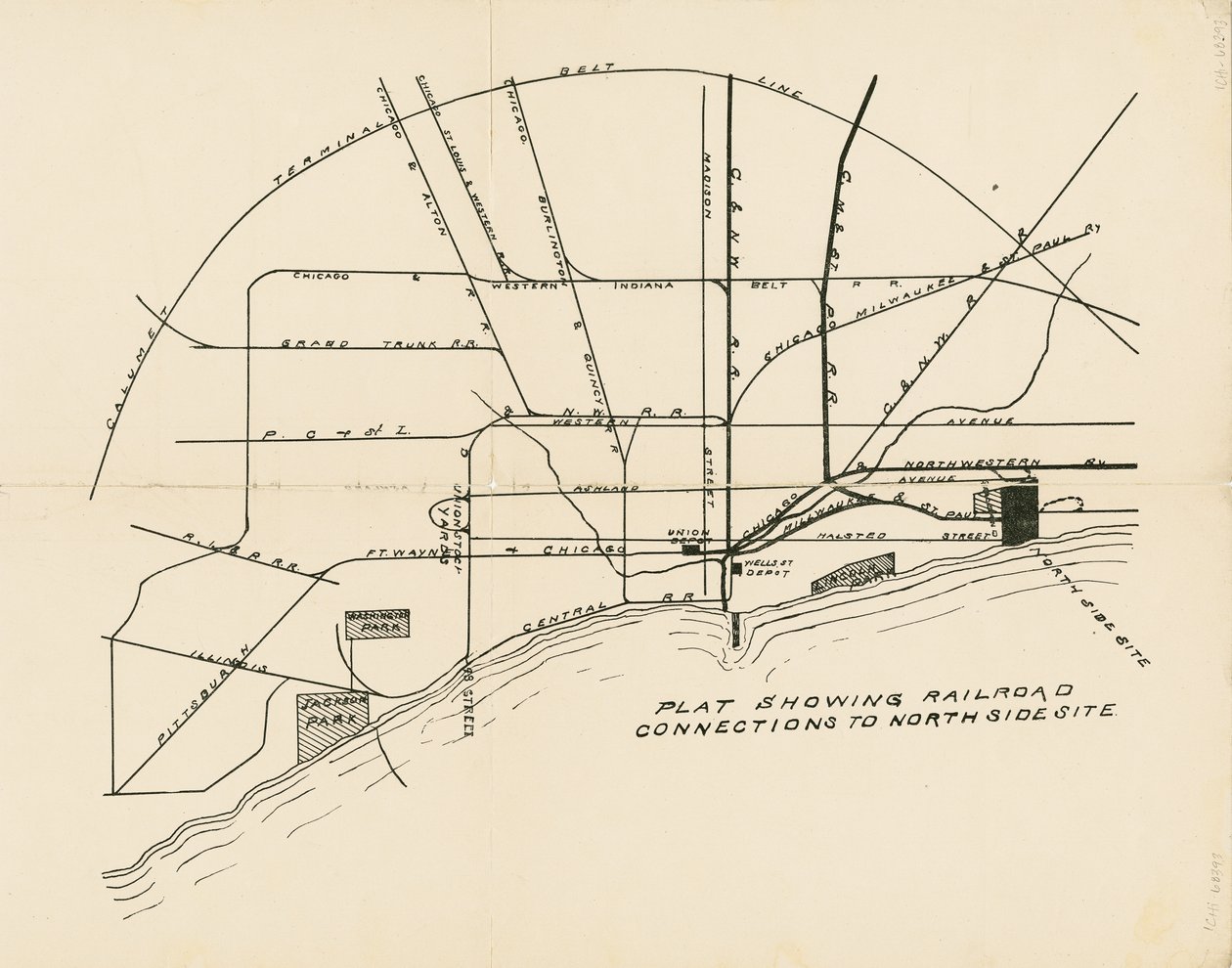 Map Showing Railroad Connections to Proposed Site of the World