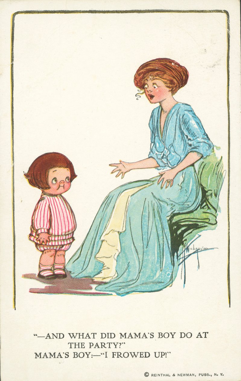 Mother Asking Her Little Boy What He Did at a Party by American School