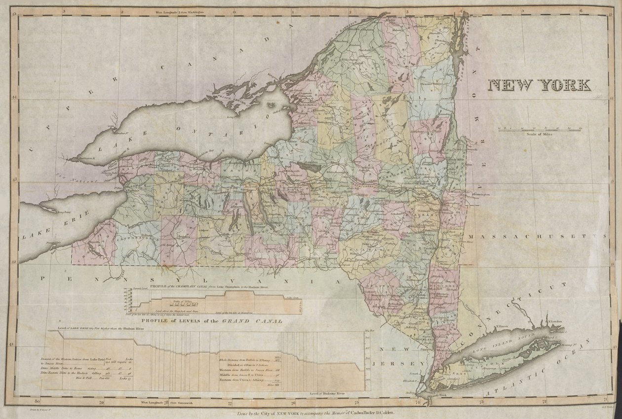 New York, Done by the State of New York to Accompany the Memoir of Cadwallader Colden by American School
