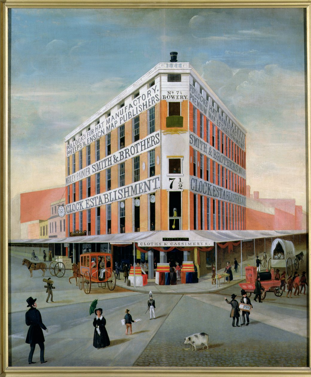 No.7 12 Bowery, NYC, c.1837-39 by American School
