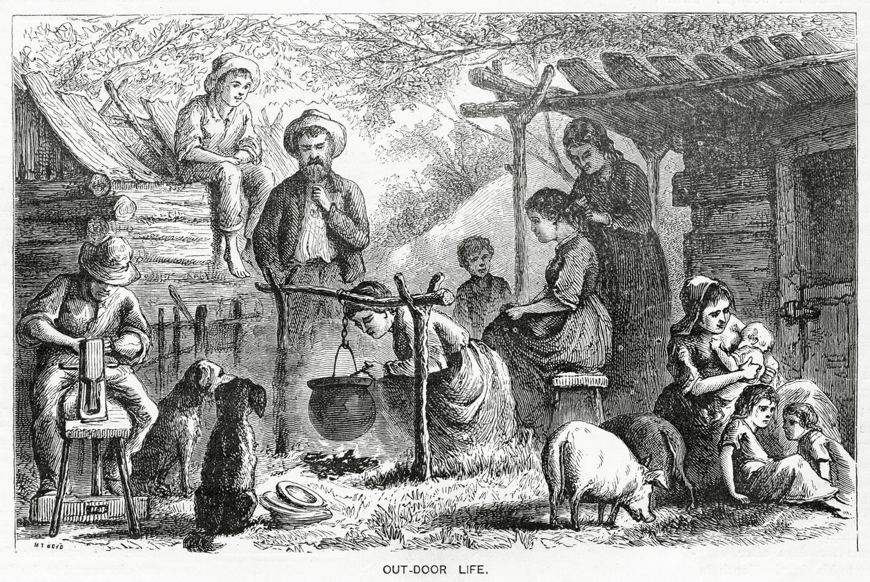 Out-door Life, Illustration for A Community of Outcasts by American School