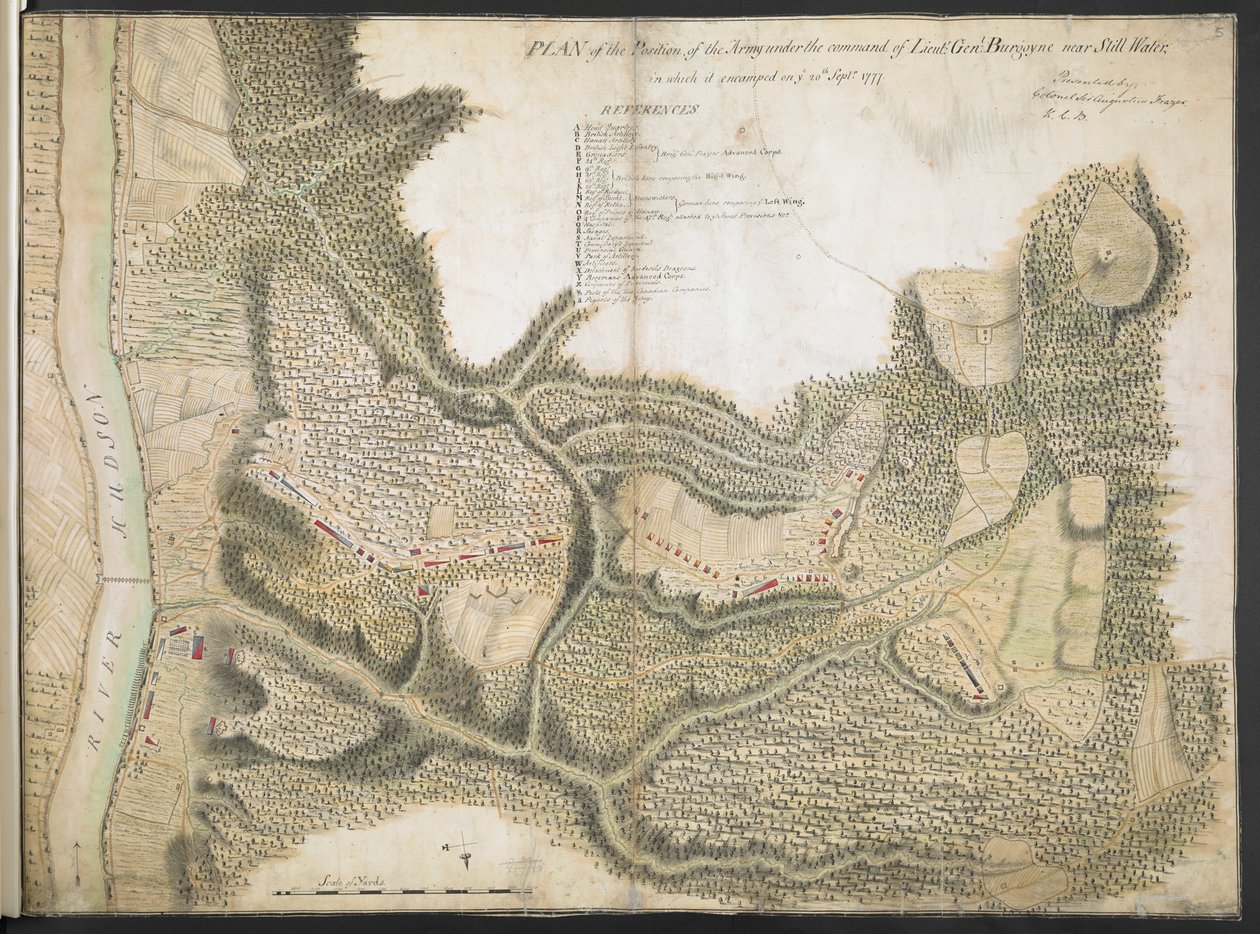 Plan of the Position of the Army under the command of Lieut. Genl. Burgoyne near Still Water, in which it encamped on 20th September 1777 by American School