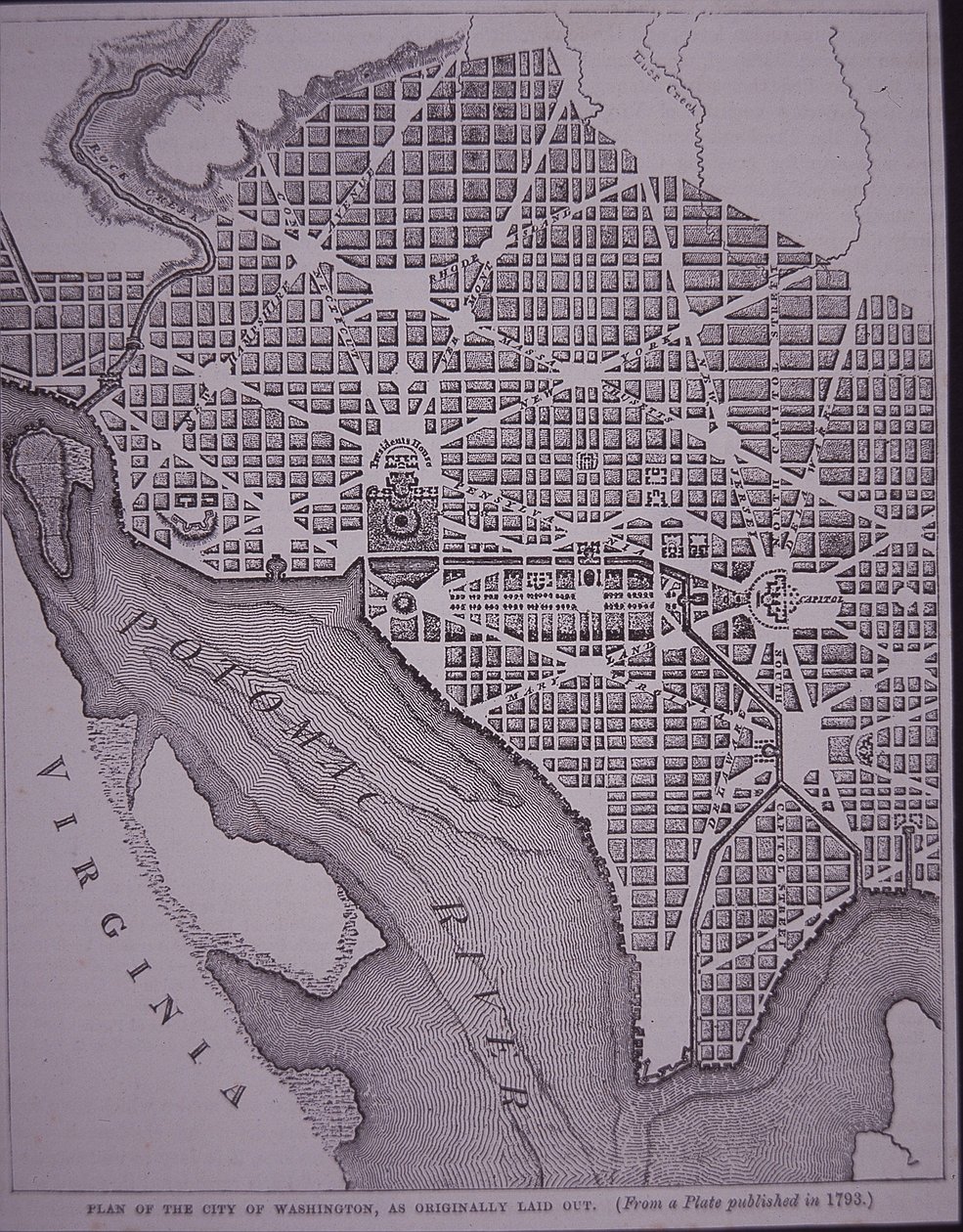 Plan of the City of Washington DC as Laid Out by Major Pierre Charles L