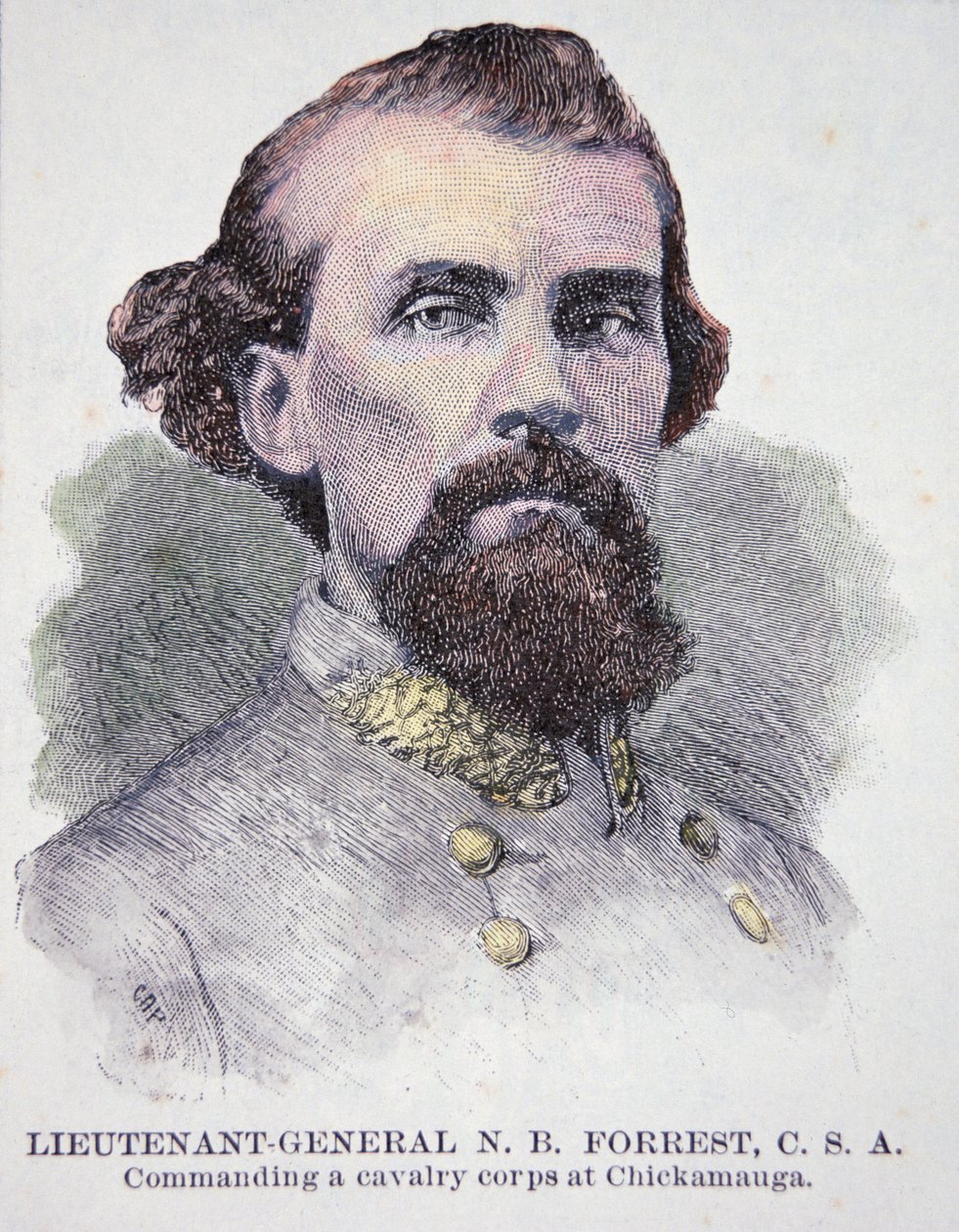 Portrait of Lieutenant General Nathan B. Forrest (1821-77) by American School