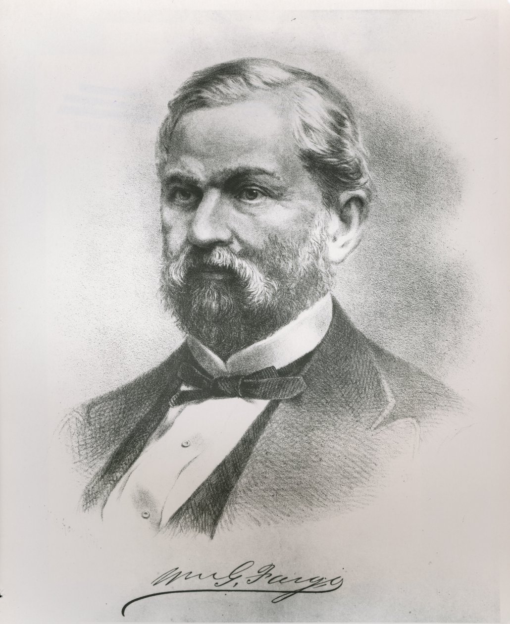 Portrait of William George Fargo (1818-81) co-founder of Wells Fargo & Co. by American School