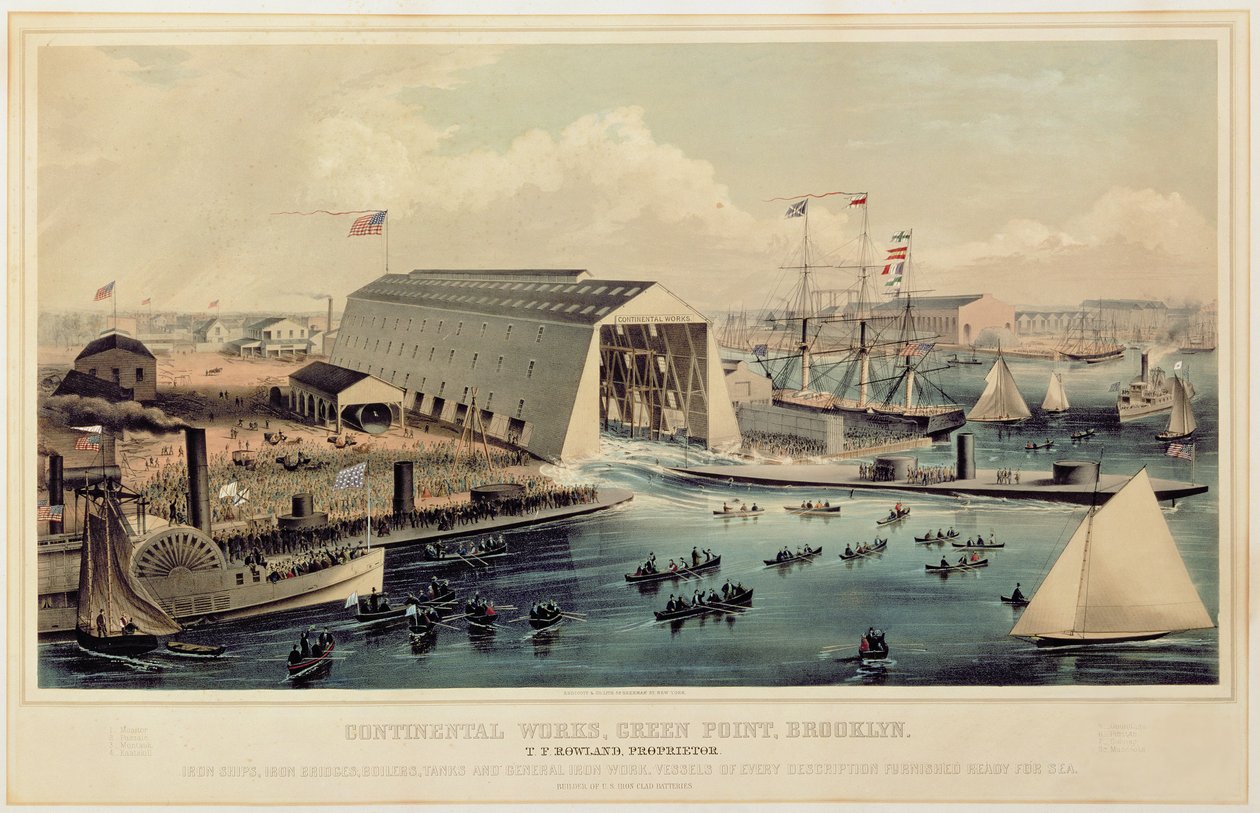 Poster advertising Continental Works, Greenpoint Brooklyn, published by Endicott & Co. by American School