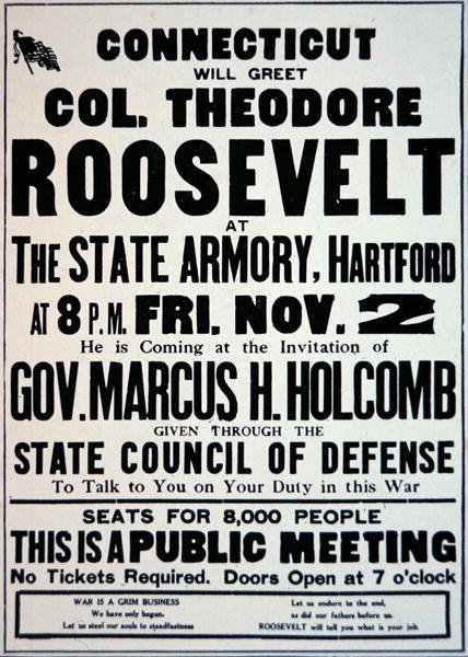 Poster announcing a meeting for supporters of America