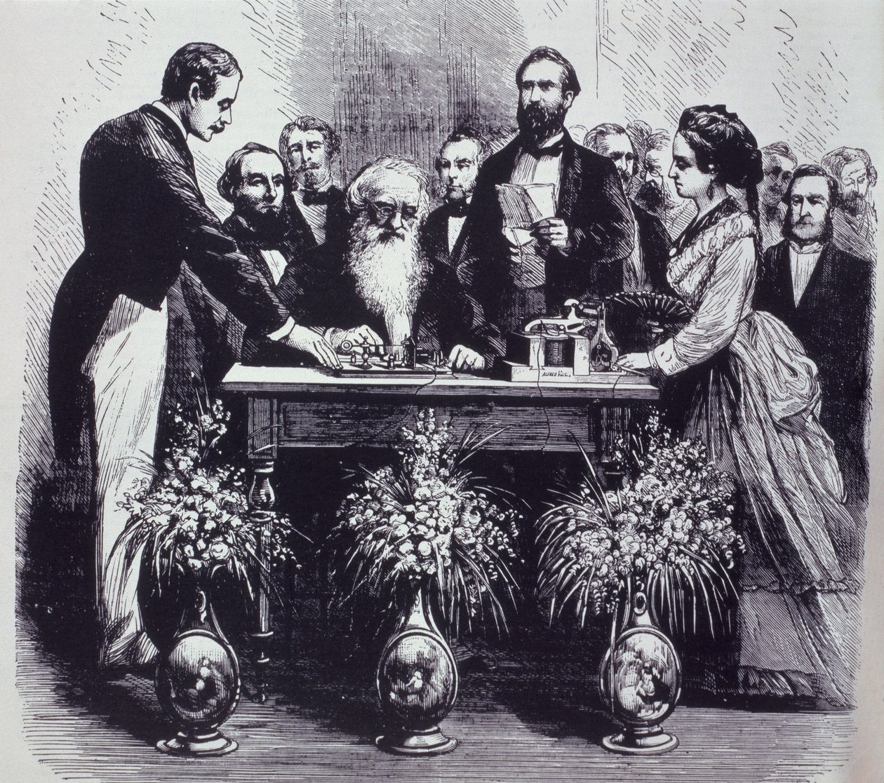 Professor Samuel Finley Breese Morse Explaining the Function of his Invention by American School
