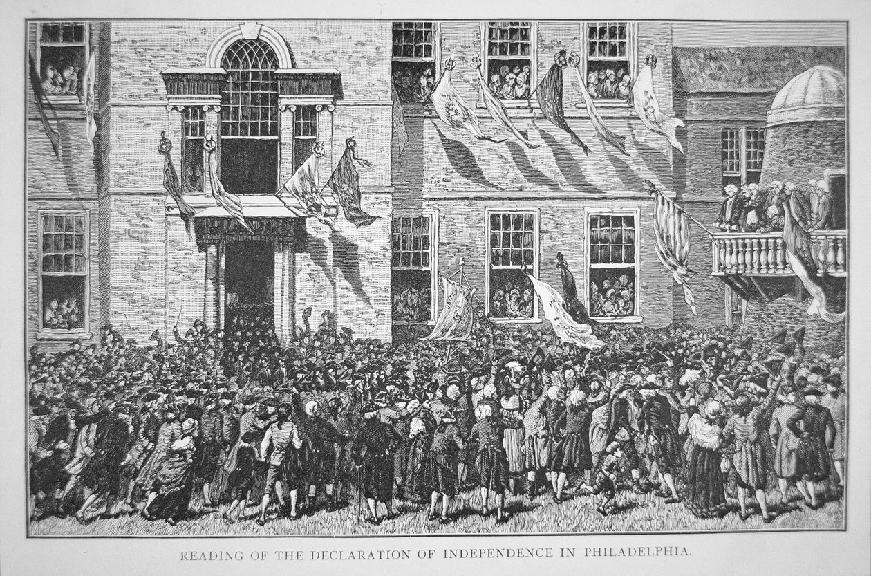 Reading the Declaration of Independence to the citizens of Philadelphia, 8 July 1776 by American School