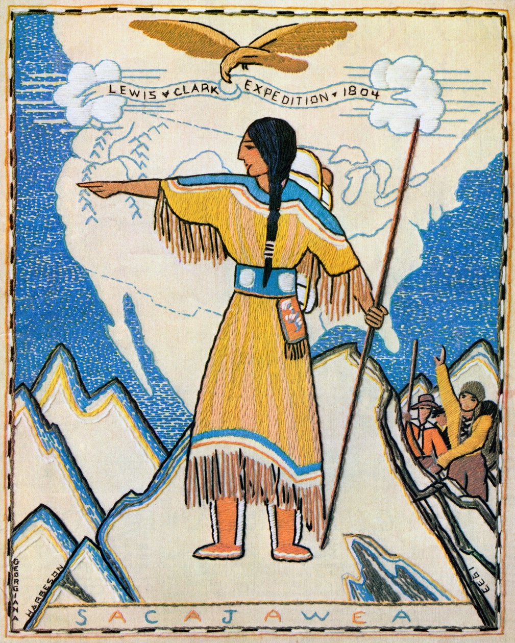 Sacajawea on the Lewis and Clark Expedition by American School