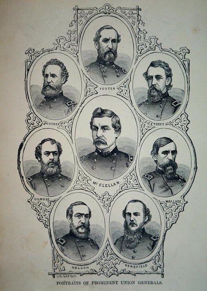 Seven Portraits of Prominent Generals of the Union Army by American School