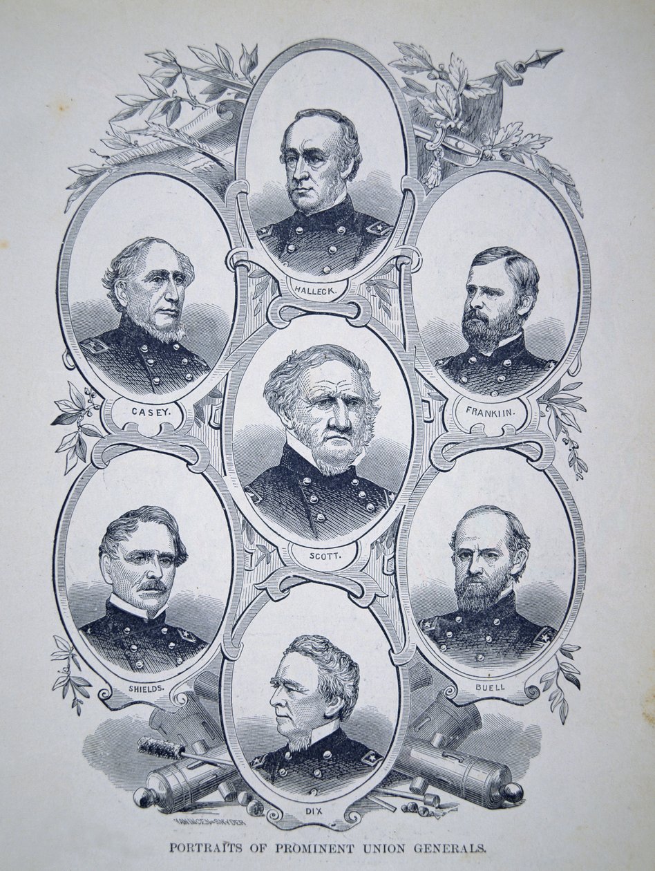 Seven Prominent Generals from the American Civil War by American School