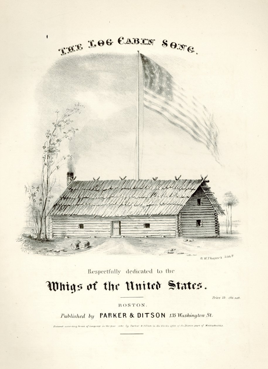 Sheet Music Cover for The Log Cabin Song..., Published by Parker & Ditson, Boston by American School