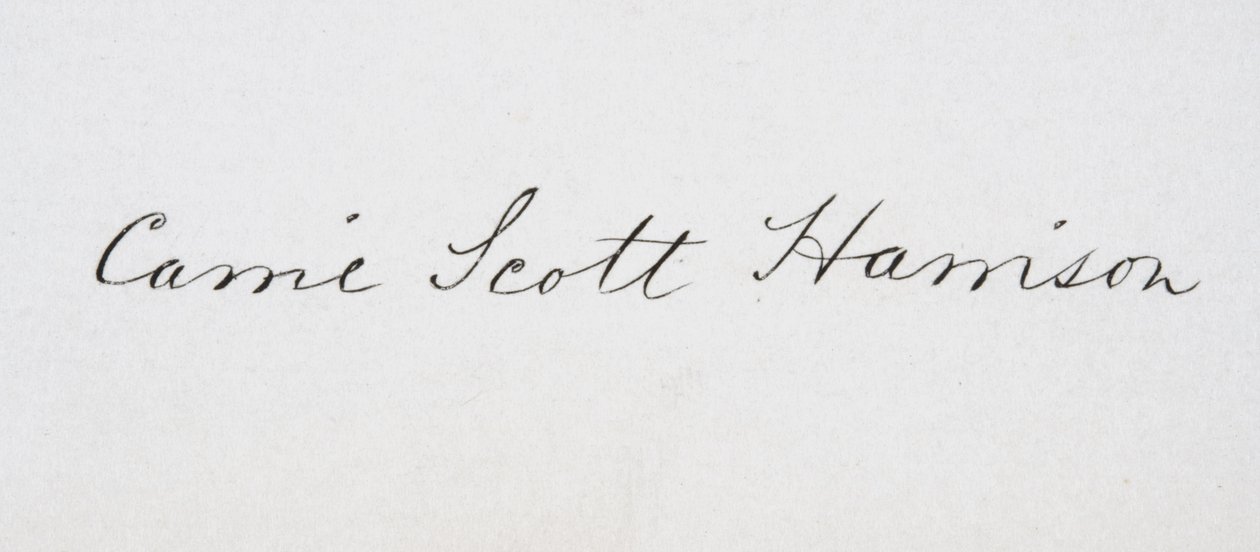 Signature of Caroline Lavinia Scott Harrison by American School