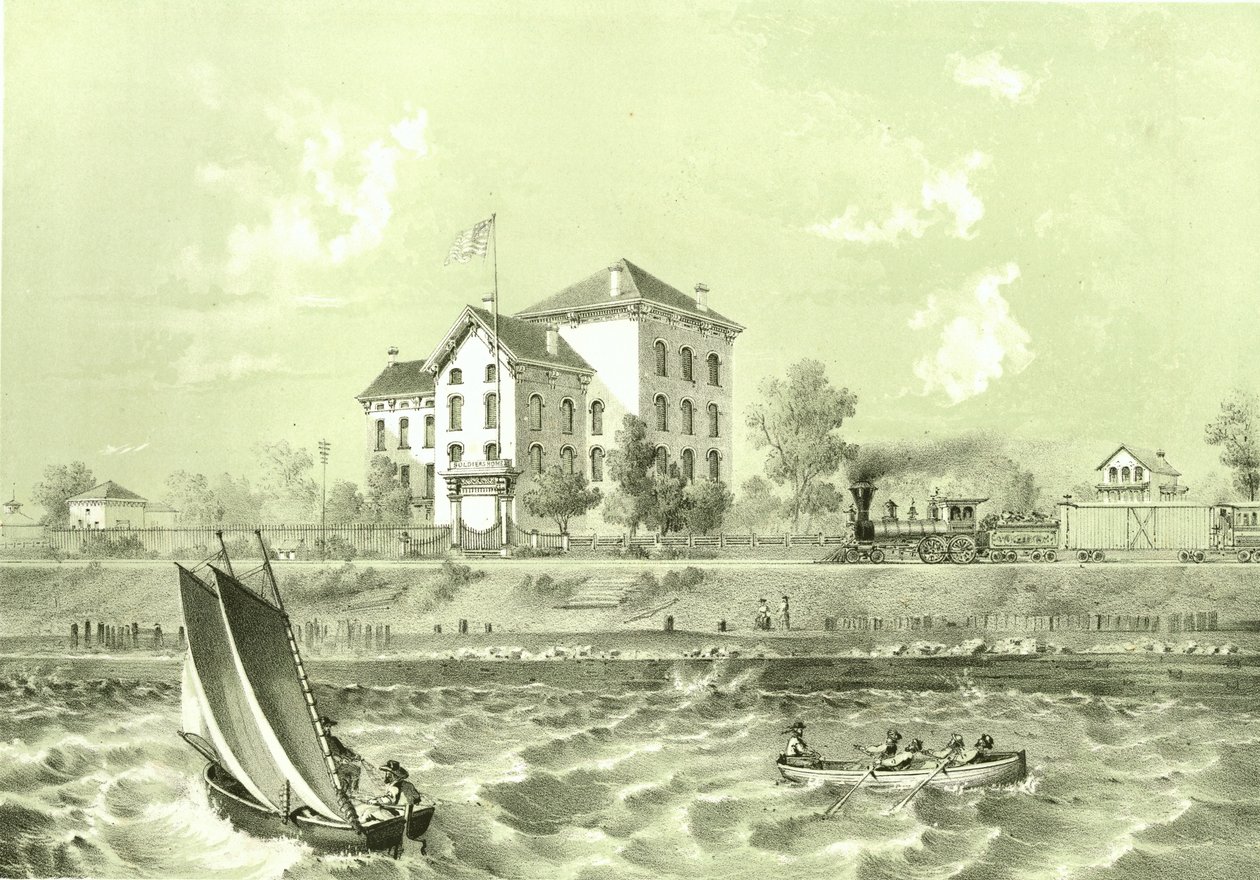 Soldiers Home, from Chicago Illustrated, with Literary Descriptions by James W. Sheahan, Published by Jevne & Almini, Chicago by American School