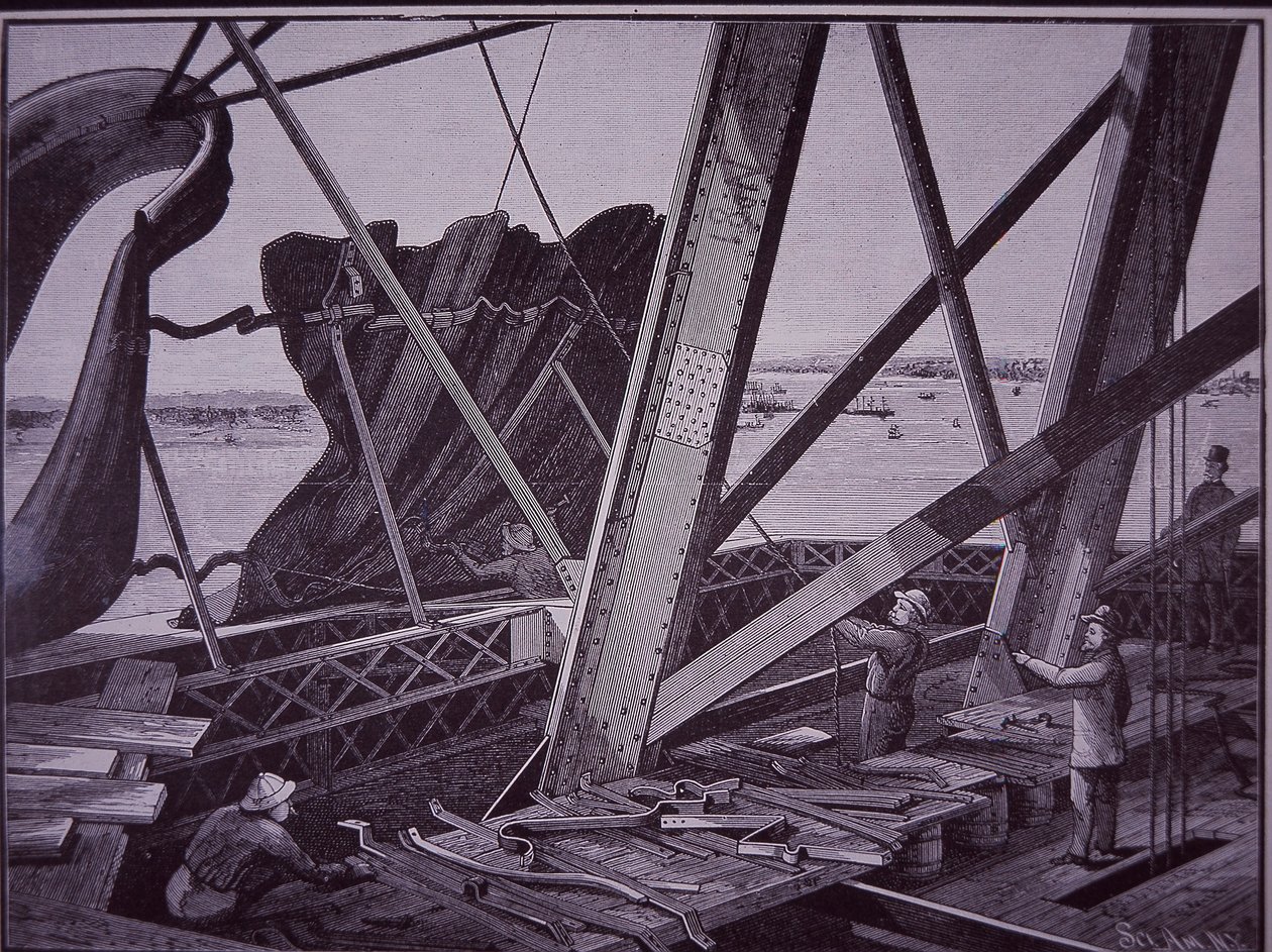 Statue of Liberty, its construction portrayed by Scientific American by American School