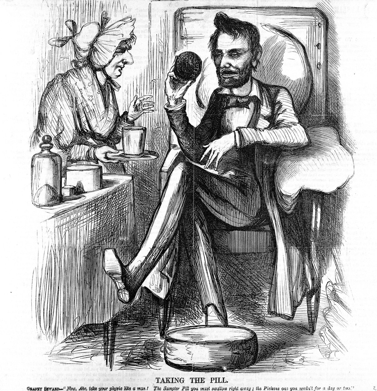 Taking the Pill, from the Humors of War by American School