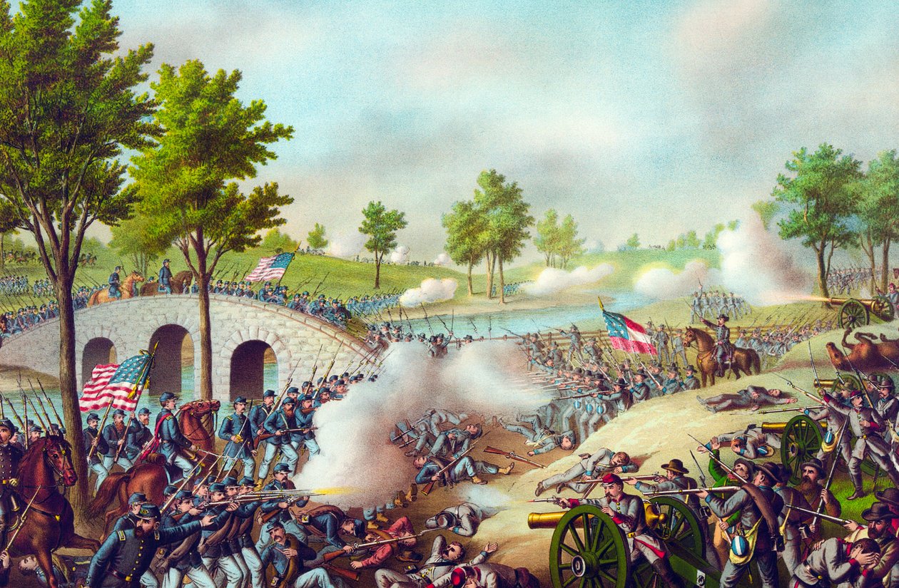 The Battle of Antietam, 1862 by American School