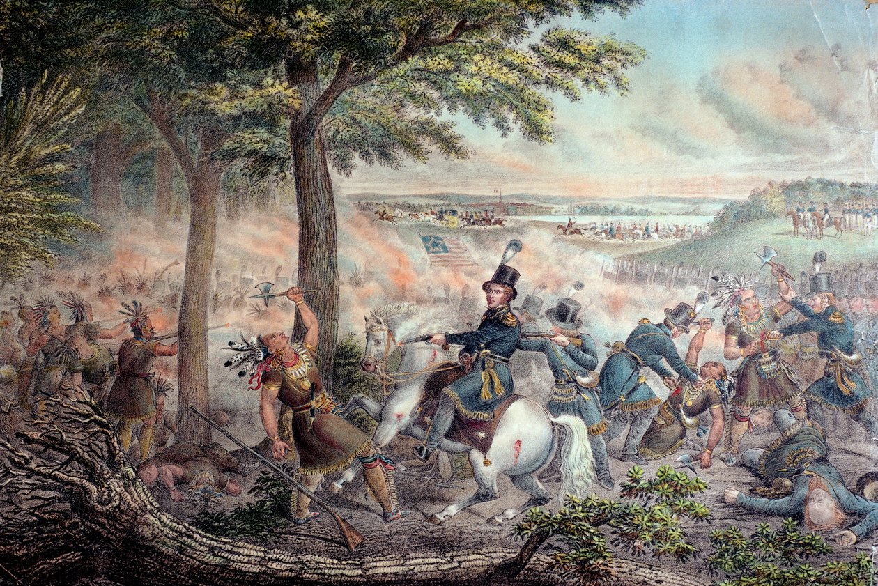 The Battle of the Thames in 1813 by American School