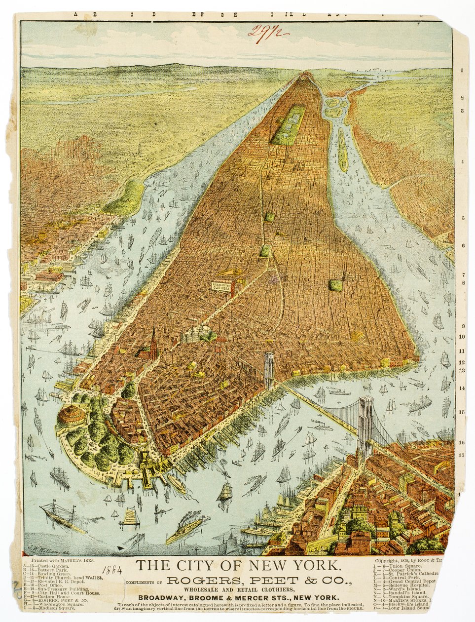 The City of New York, compliments of Rogers, Peet & Co., Wholesale and Retail Clothiers, Broadway, Broome & Mercer Sts., NY by American School