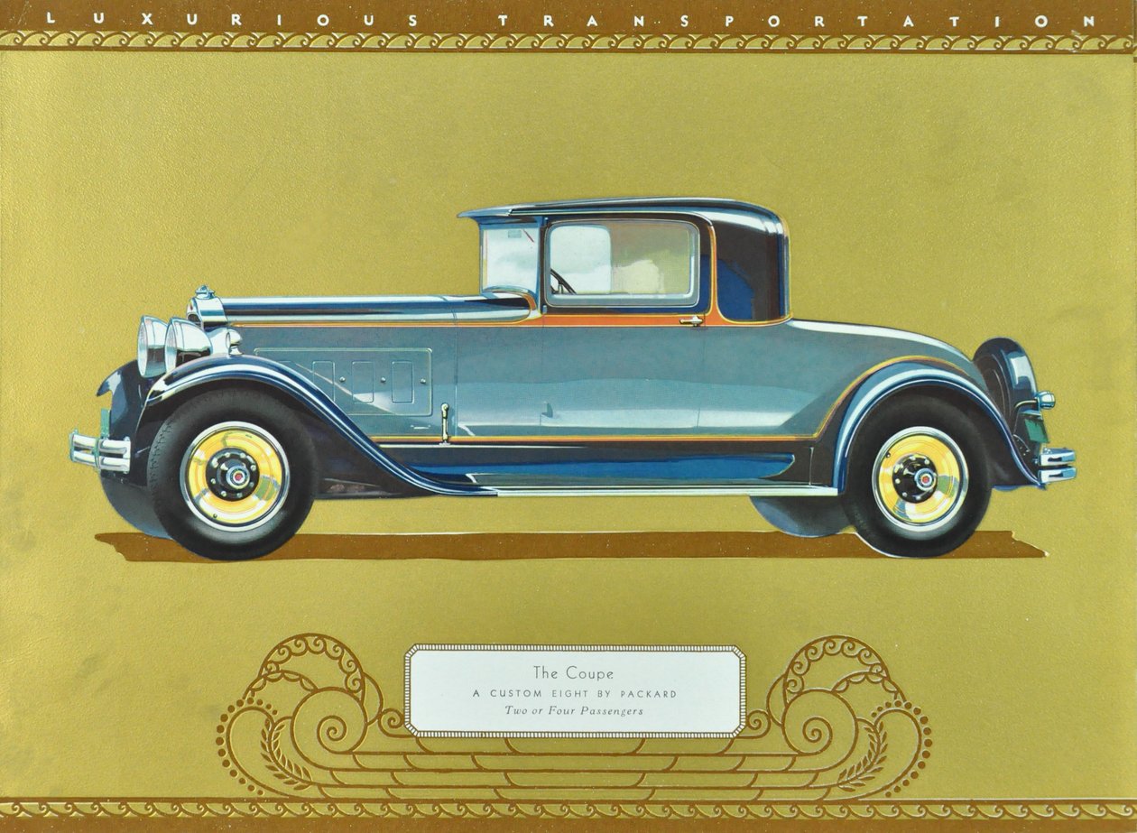 The Coupe, A Custom Eight by Packard, pub.1930 by American School