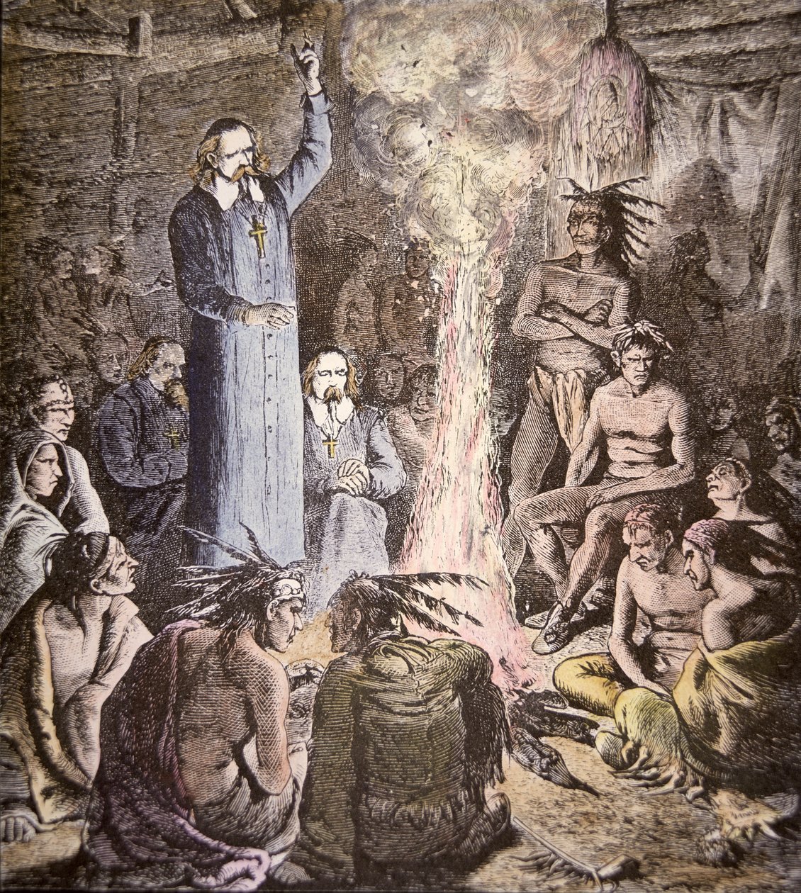 The French Jesuit Missionary Brebeuf Among the Algonquins by American School