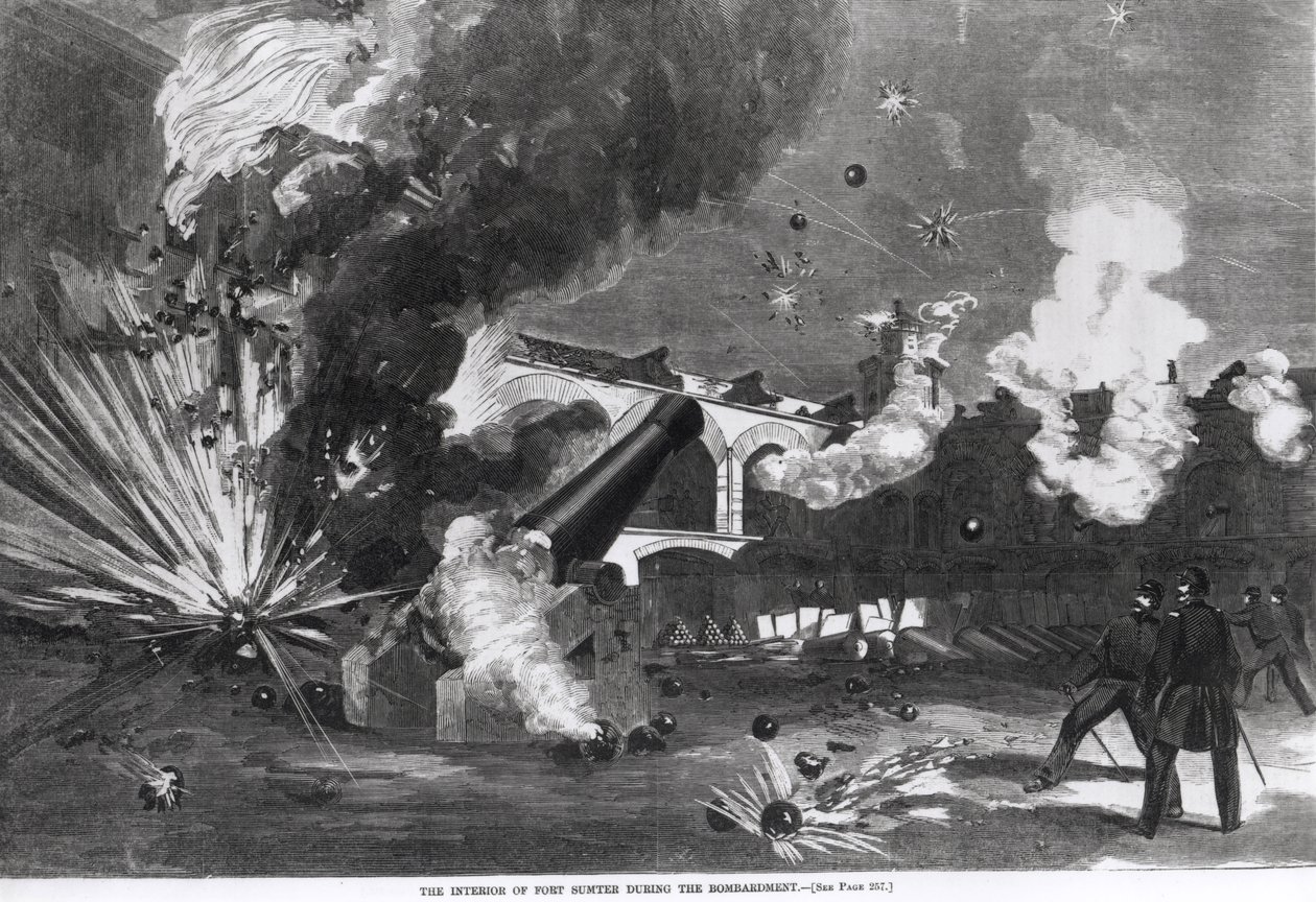 The Interior of Fort Sumter During the Bombardment, 12th April 1861, from 