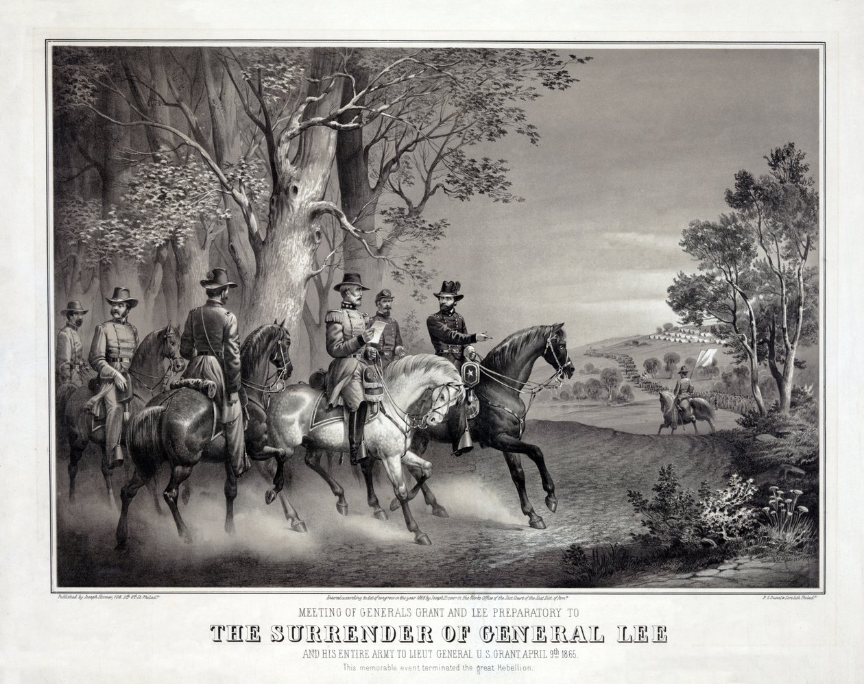 The Surrender of General Lee, pub. 1866 by American School