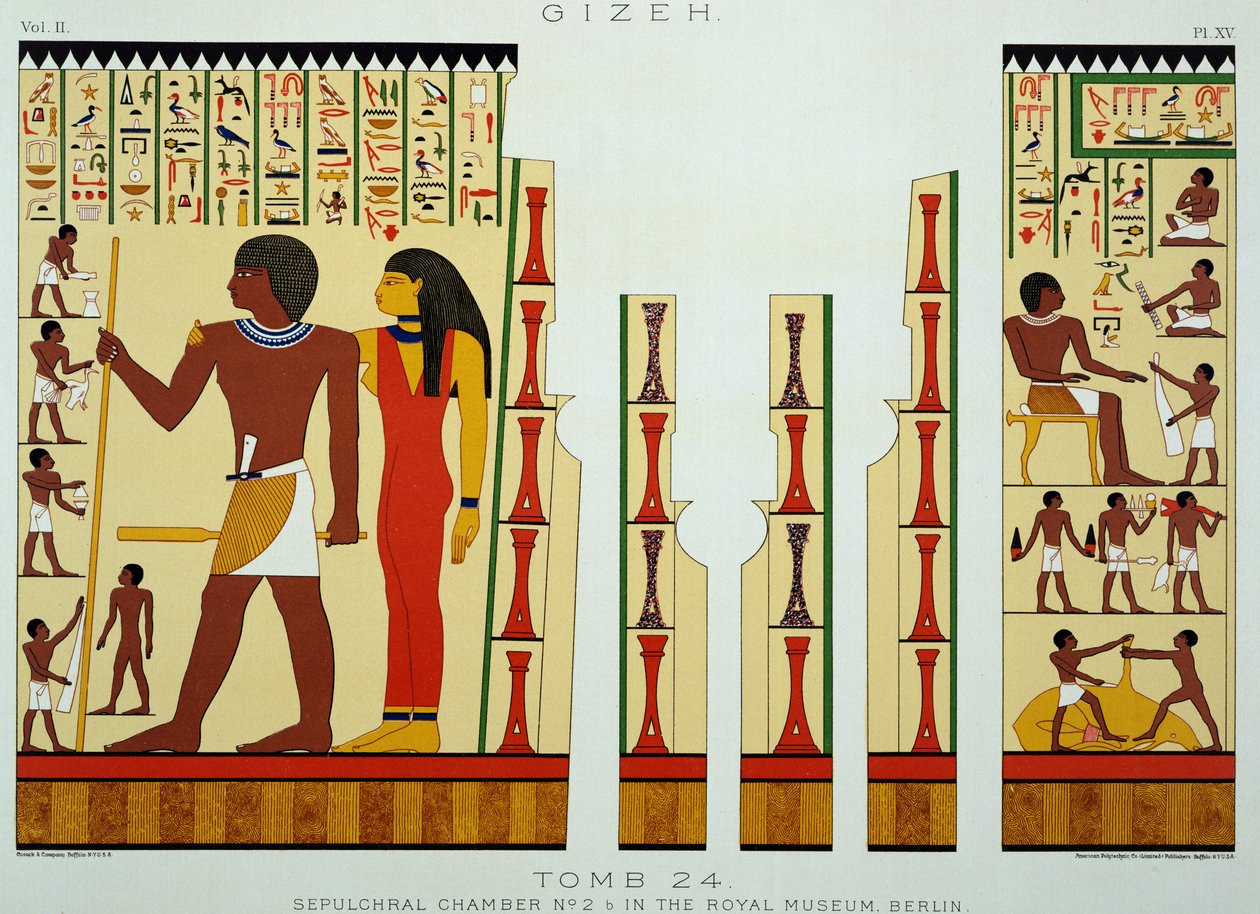 Tomb 24, Sepulchral Chamber No. 2, from Gizeh (Volume II, plate XV) from Ancient Egypt by Samuel Augustus Binion published 1887 by American School