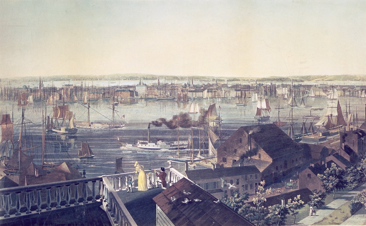 View of Manhattan from Brooklyn, 1837 by American School