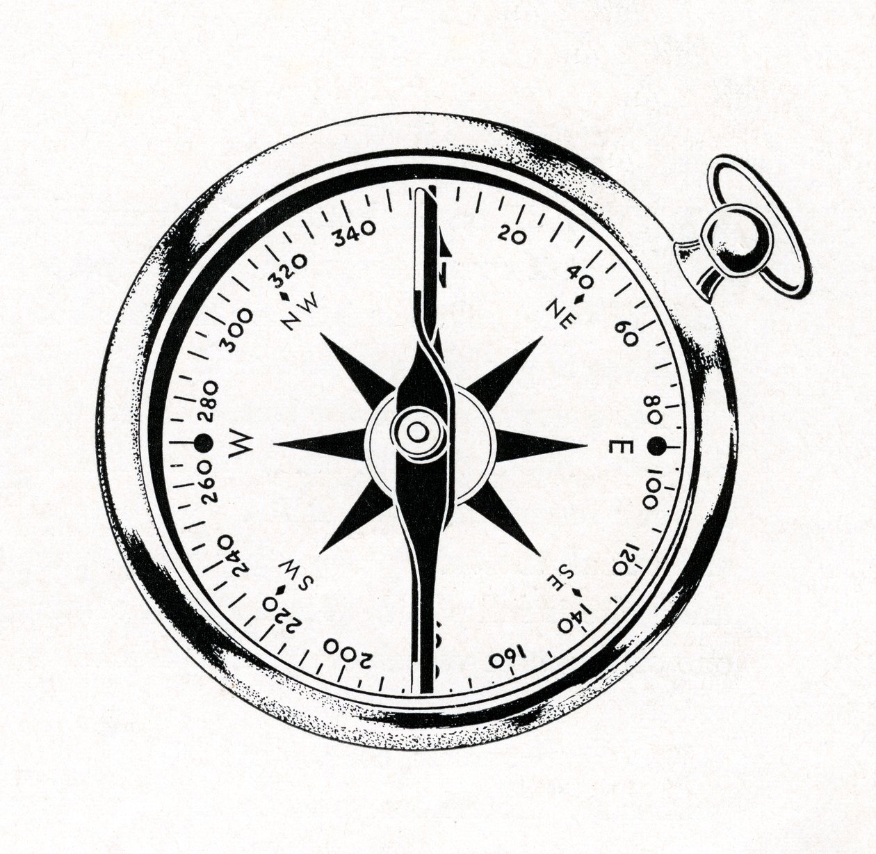 Vintage Illustration of a Compass by American School