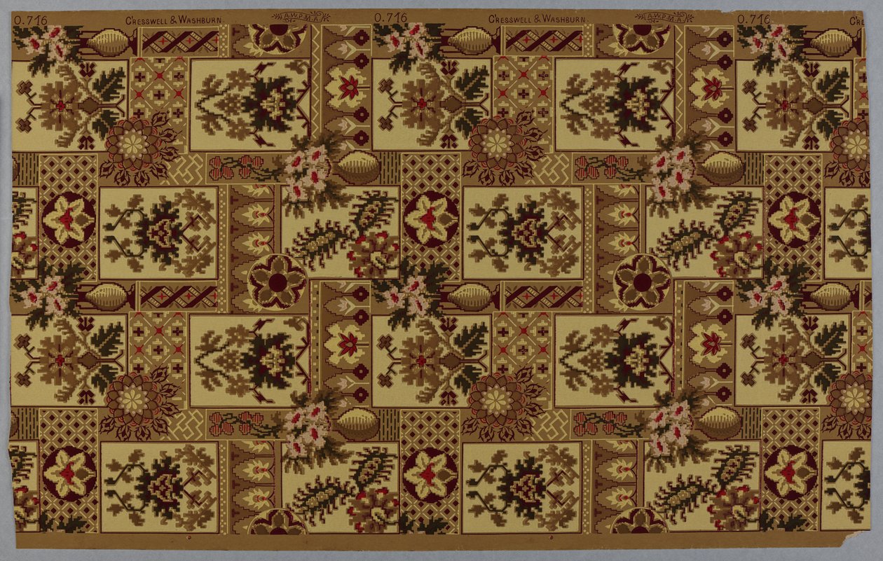 Wallpaper, pattern, ca. 1885 by American School
