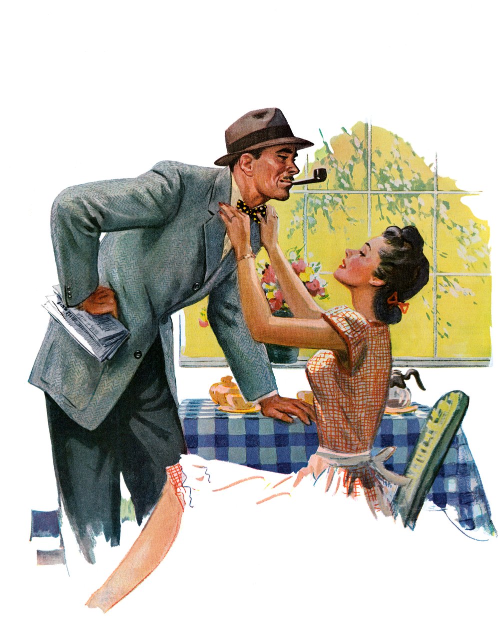 Wife Adjusting Her Husband