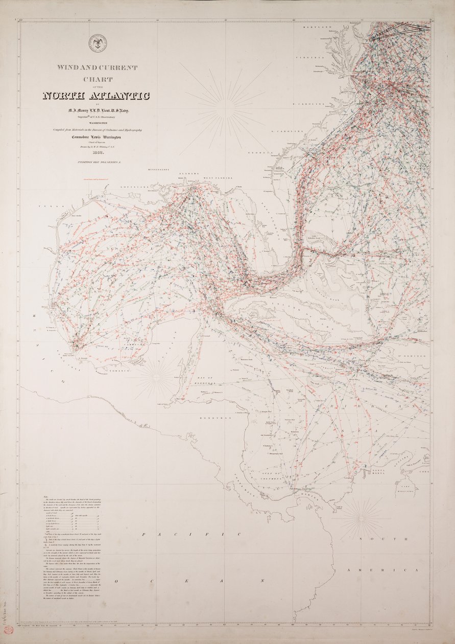 Wind and Current Chart of the North Atlantic by American School