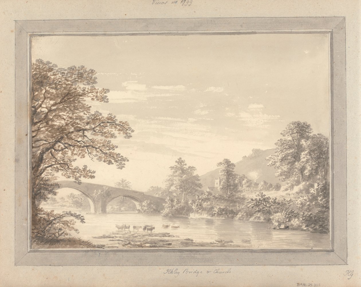 Views in England, Scotland and Wales: Ilkley Bridge and Church by Amos Green
