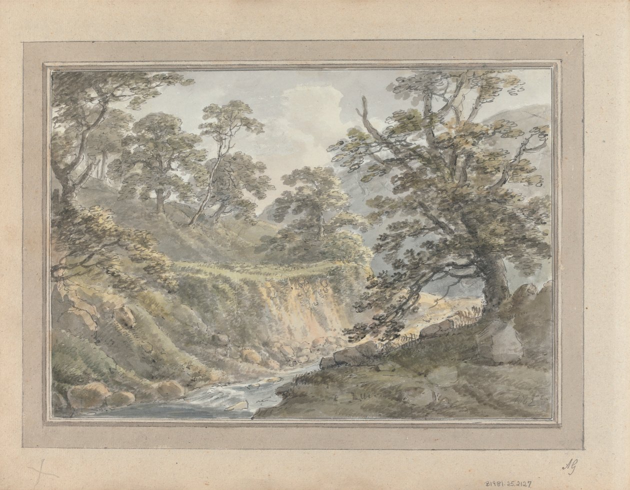 Views in England, Scotland and Wales: Landscape with Stream by Amos Green