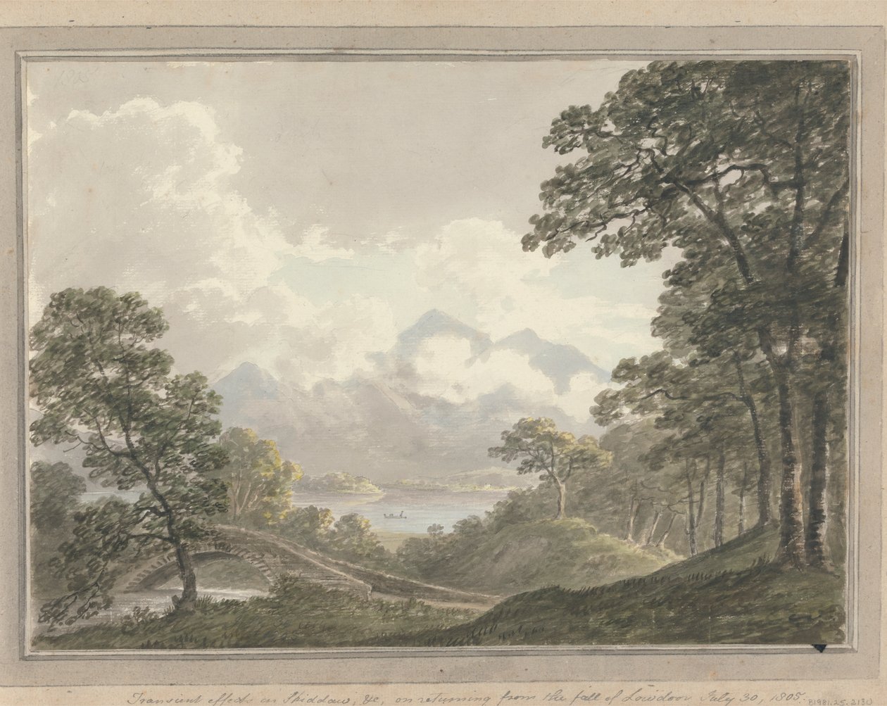 Views in England, Scotland and Wales: Transient effect on Skodow and c., on returning from the fall of Lowdoor, July 30, 1805 by Amos Green